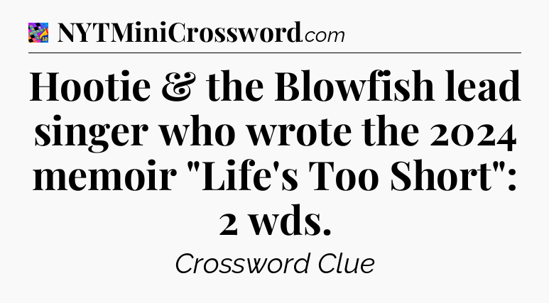 Hootie & the Blowfish lead singer who wrote the 2024 memoir 