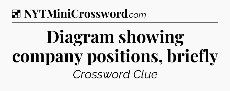 Solution: Diagram showing company positions, briefly - NYT Crossword