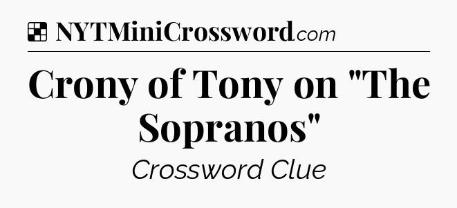Solution: Crony of Tony on 