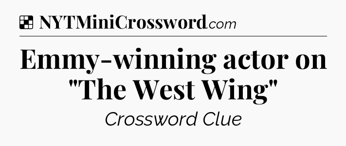 Solution: Emmy-winning actor on 