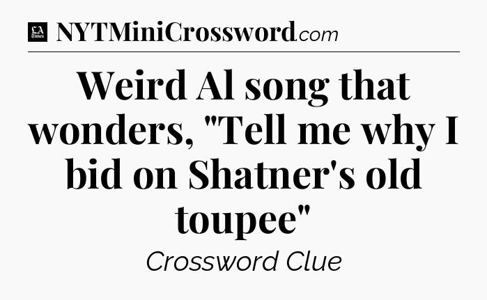 Weird Al song that wonders, 