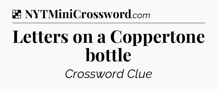 Solution: Letters on a Coppertone bottle - NYT Crossword