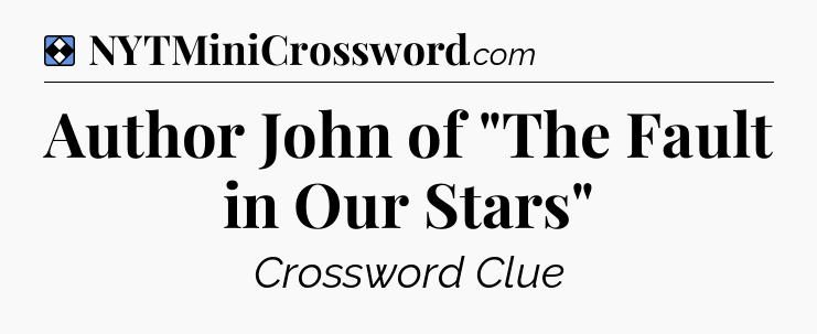 Solution: Author John of 