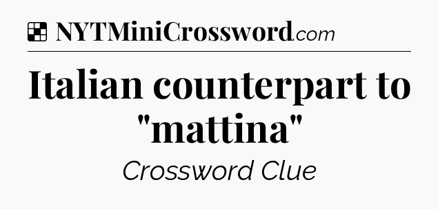 Solution: Italian counterpart to 