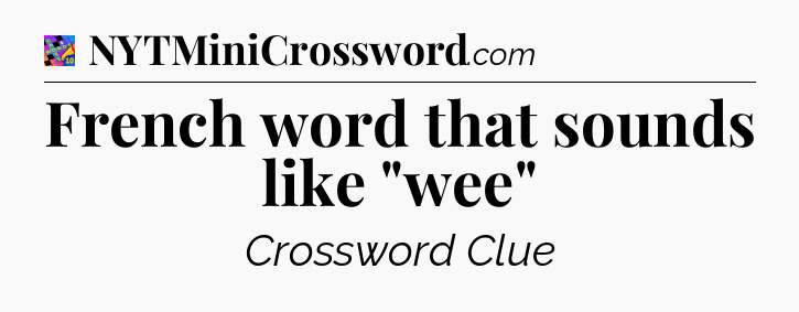 French word that sounds like 