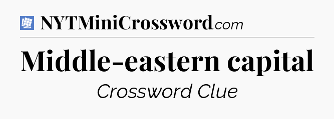 Middle-eastern capital Puzzle Page Crossword Clue