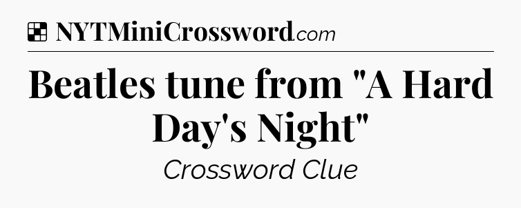 Solution: Beatles tune from 