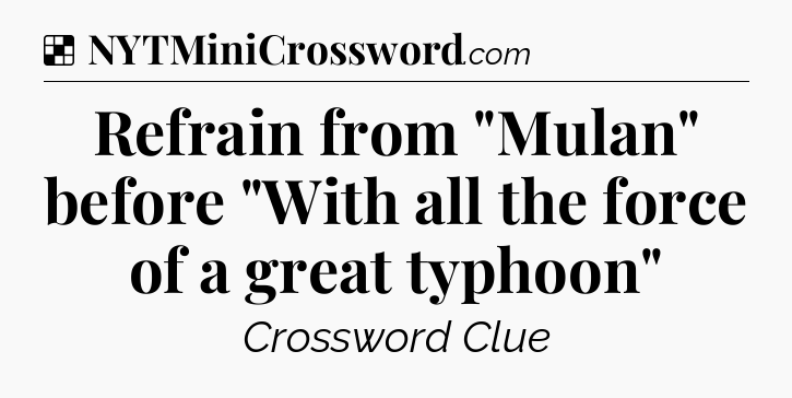 Solution: Refrain from 