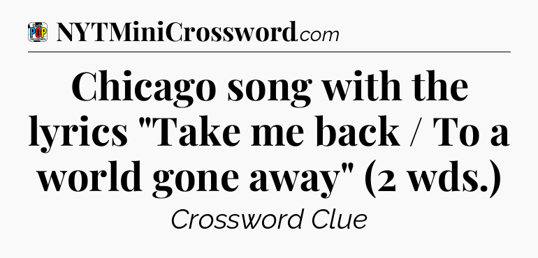 Chicago song with the lyrics 