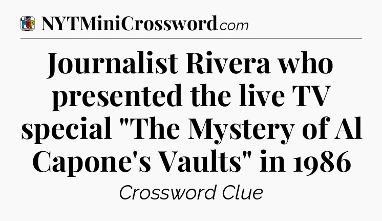 Journalist Rivera who presented the live TV special 