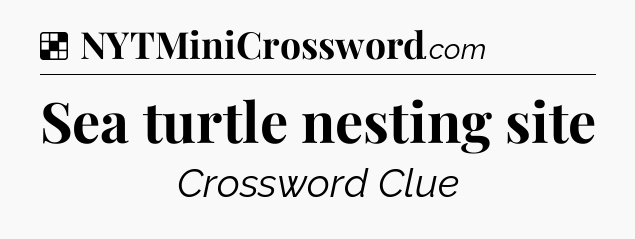 Solution: Sea turtle nesting site - NYT Crossword