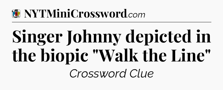 Singer Johnny depicted in the biopic 