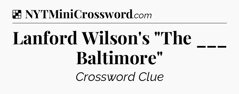 Solution: Lanford Wilson's 