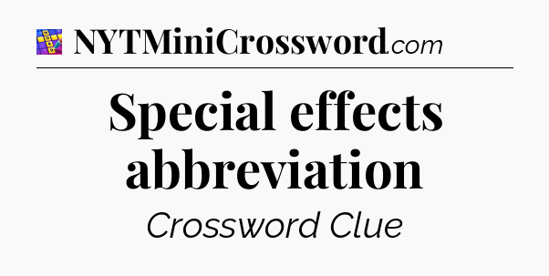 Special effects abbreviation Codycross