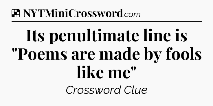 Solution: Its penultimate line is 