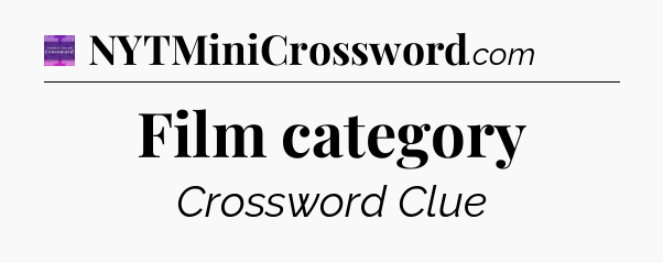 Film category - Thomas Joseph Crossword
