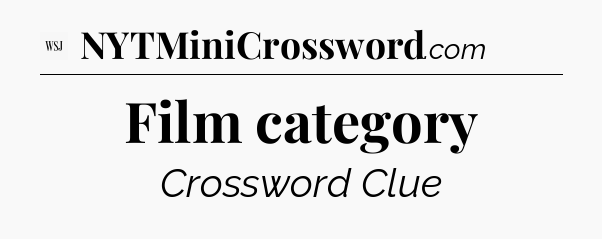 Film category - WSJ Crossword