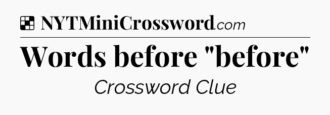 Solution: Words before 