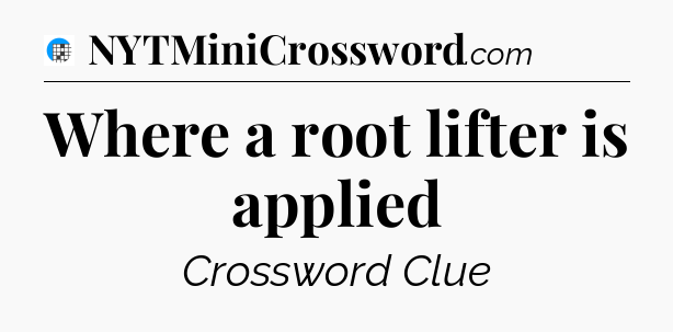 Where a root lifter is applied Crossword Clue