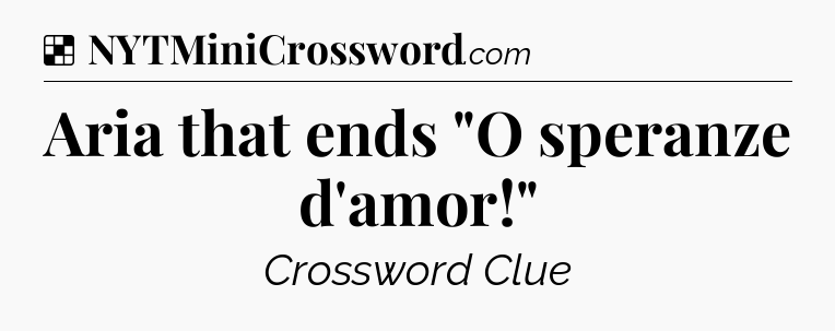 Solution: Aria that ends 