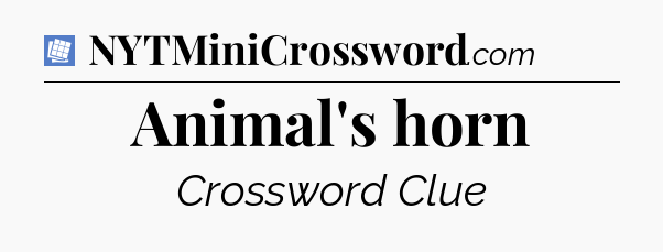 Animal's horn Puzzle Page Crossword Clue