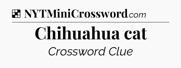 Solution: Chihuahua cat - NYT Crossword