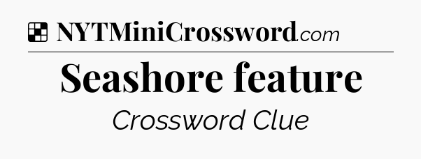 Solution: Seashore feature - NYT Crossword