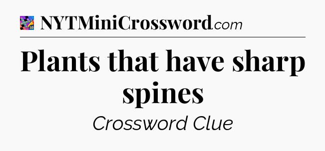 Plants that have sharp spines Crossword Clue