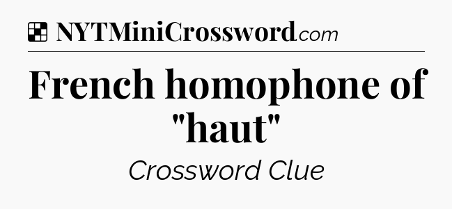 Solution: French homophone of 