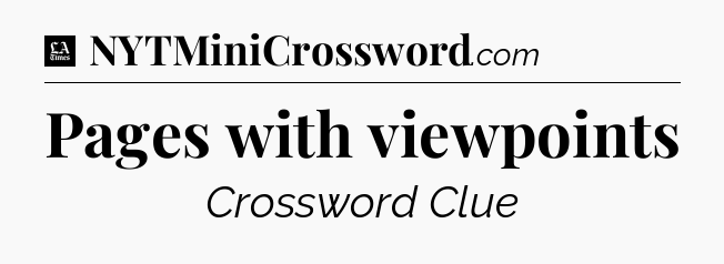 Pages with viewpoints - LA Times Crossword