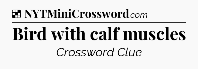 Solution: Bird with calf muscles - NYT Crossword