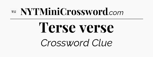 Terse verse - WSJ Crossword