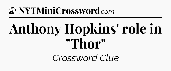 Anthony Hopkins' role in 