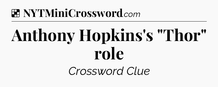 Solution: Anthony Hopkins's 