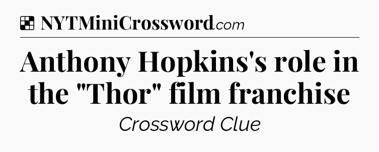 Solution: Anthony Hopkins's role in the 
