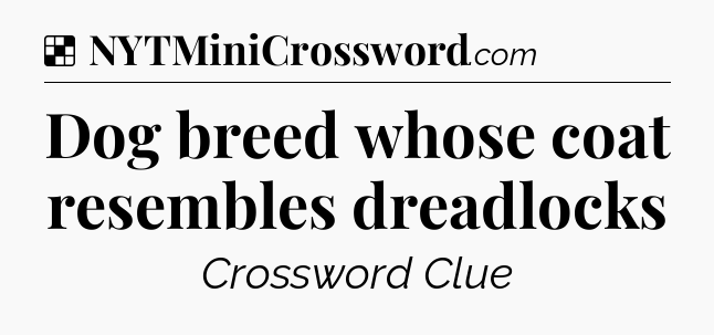 Solution: Dog breed whose coat resembles dreadlocks - NYT Crossword