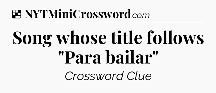 Solution: Song whose title follows 