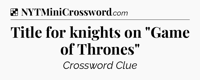 Solution: Title for knights on 