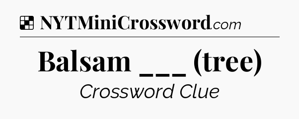 Solution: Balsam ___ (tree) - NYT Crossword