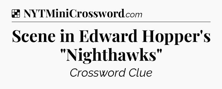 Solution: Scene in Edward Hopper's 