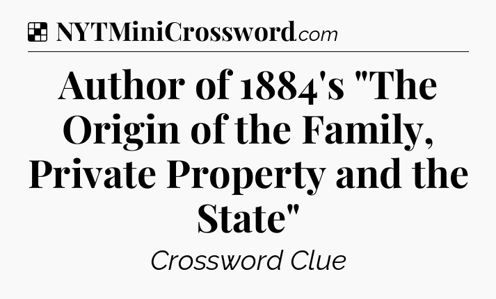 Solution: Author of 1884's 