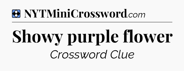 Solution: Showy purple flower - NYT Mini Crossword