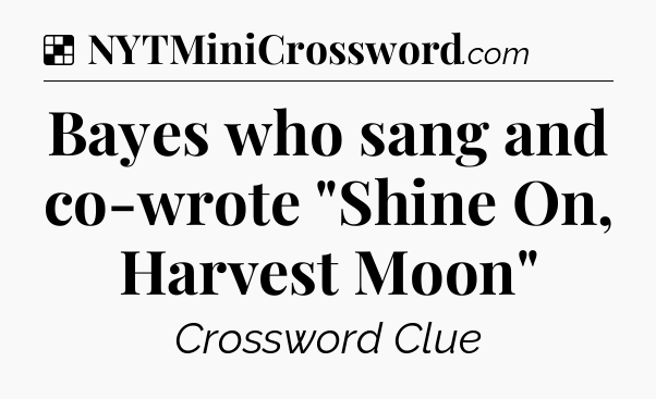 Solution: Bayes who sang and co-wrote 