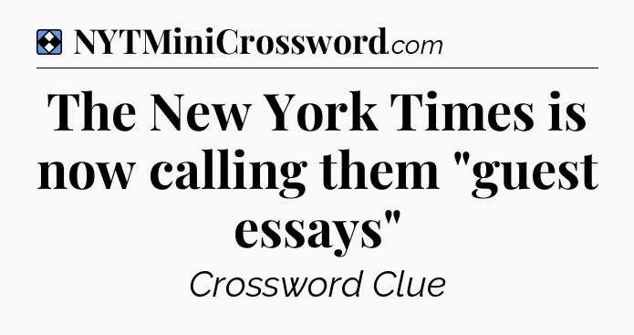 Solution: The New York Times is now calling them 