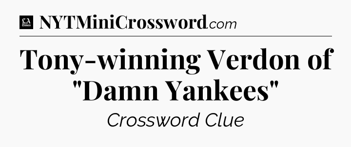 Tony-winning Verdon of 