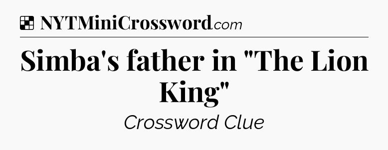 Solution: Simba's father in 