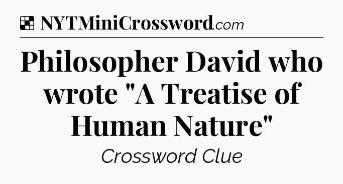Solution: Philosopher David who wrote 