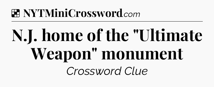Solution: N.J. home of the 