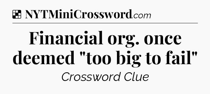 Solution: Financial org. once deemed 