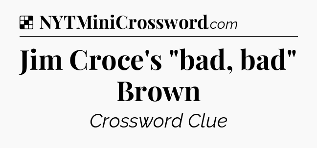 Solution: Jim Croce's 